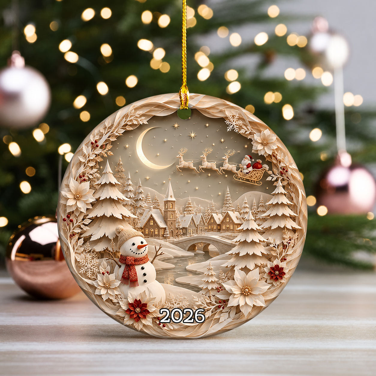Snowman Holiday Ornament 2026, Christmas Tree Keepsake, Winter Christmas Decoration, Cute Seasonal Gift