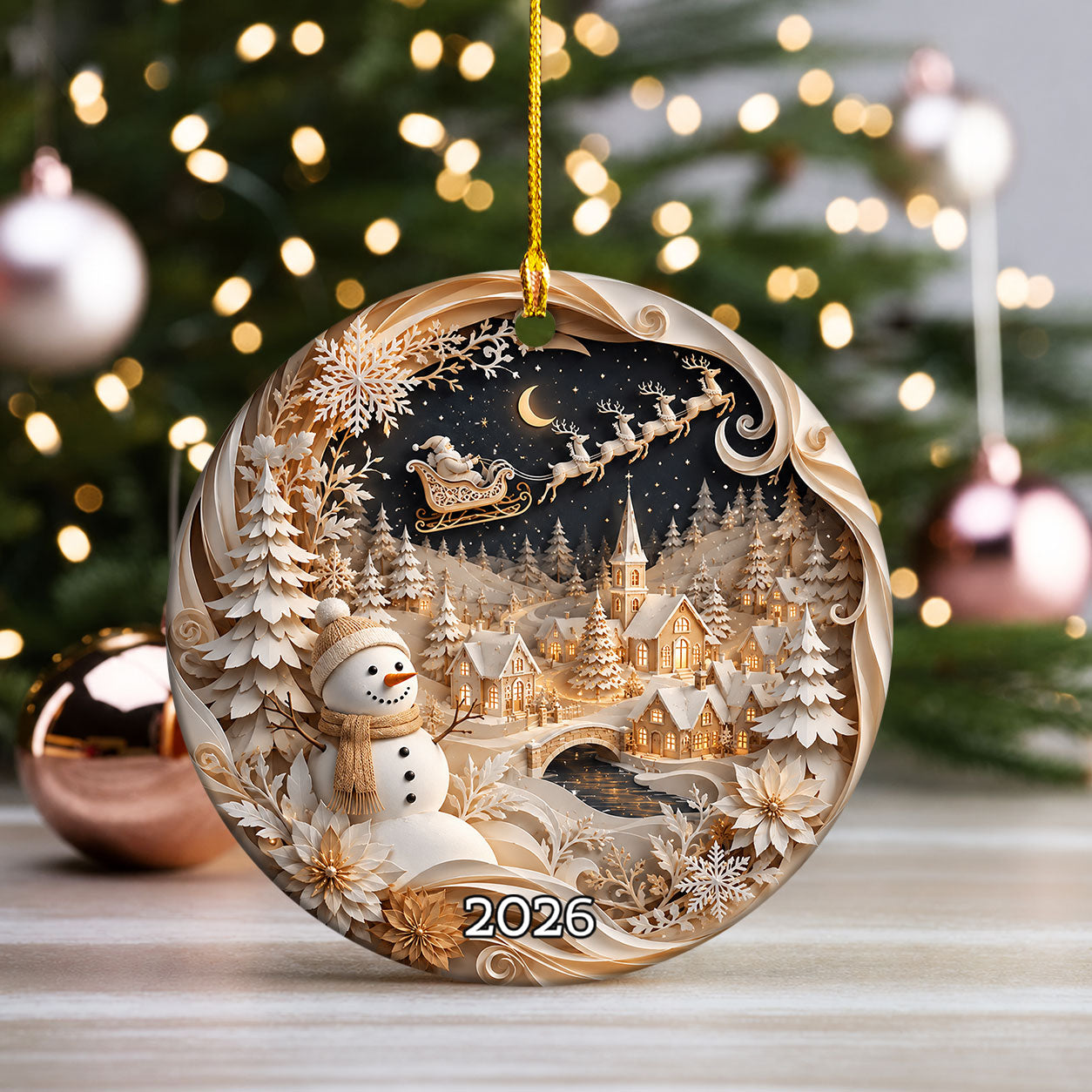 Blue Snowman Christmas Ornament 2026, Winter Tree Ornament, Holiday Keepsake Decoration, Cute Christmas Gift