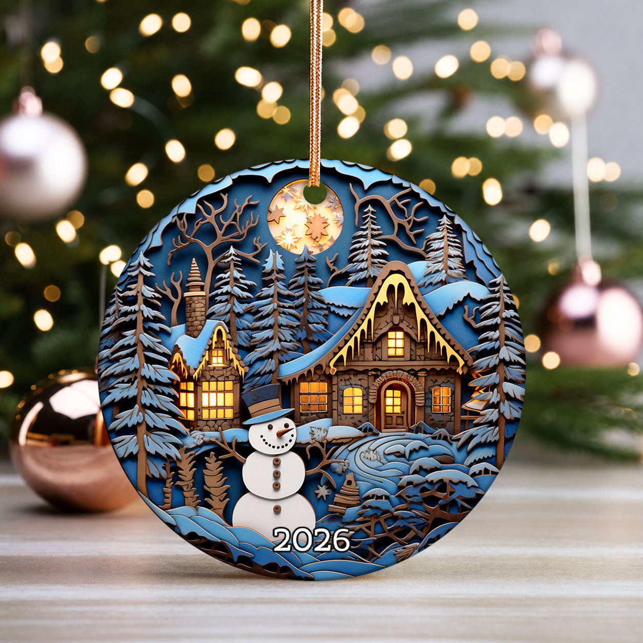 Rustic Snowman Ornament 2026, Christmas Ornament, Holiday Decoration, Christmas Tree Decor, Winter Decor, Christmas Keepsake Gift