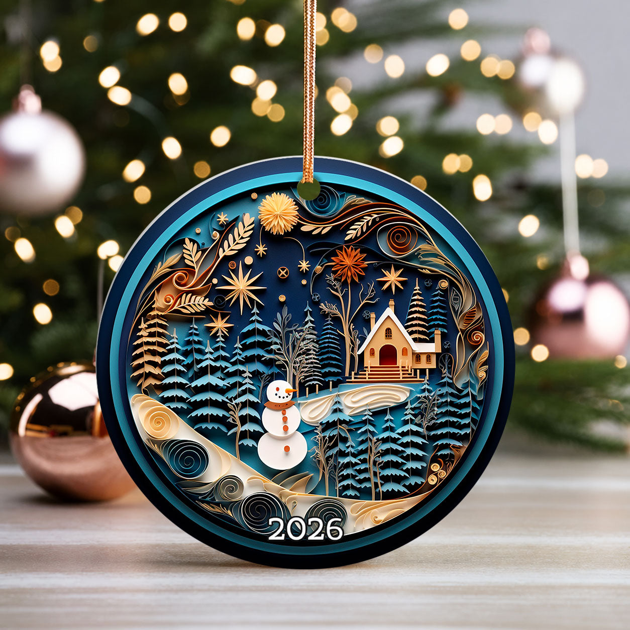 Winter Snowman Ornament 2026, Christmas Ornament, Holiday Decor, Christmas Tree Decoration, Seasonal Keepsake, Christmas Gift