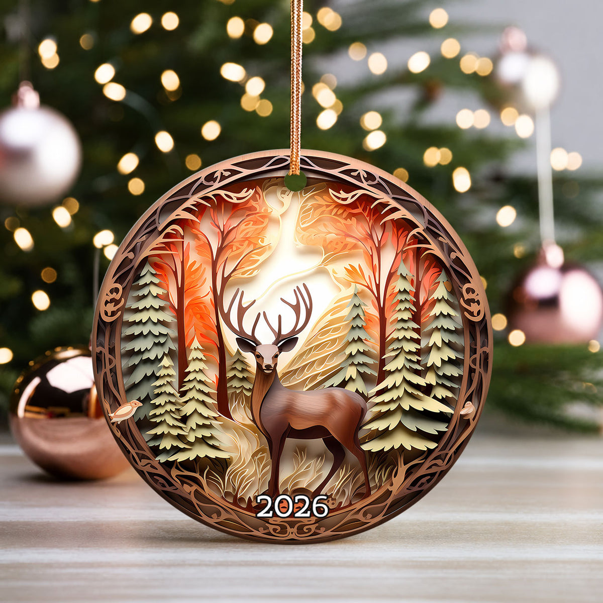 Deer Rustic Ornament 2026, Christmas Ornament, Holiday Decoration, Christmas Tree Decor, Winter Decor, Christmas Keepsake Gift
