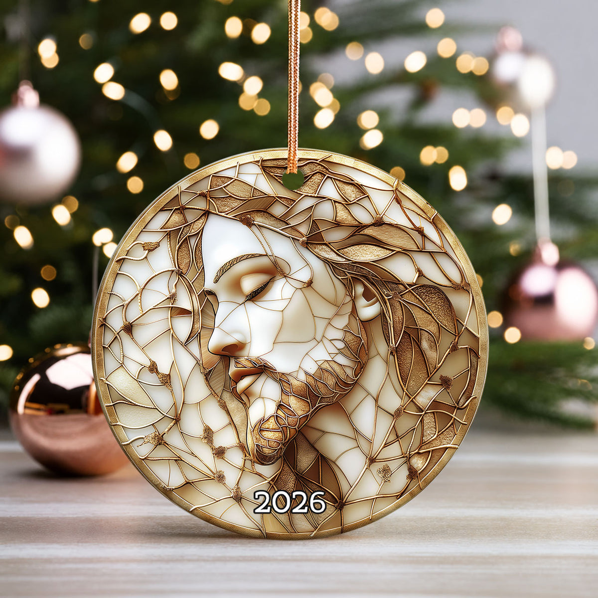 Jesus Christ Portrait Ornament 2026, Christian Christmas Ornament, Faith Keepsake Gift, Religious Tree Decor, Christmas Gift Idea, Faith Home Decor, Faith Home Decor