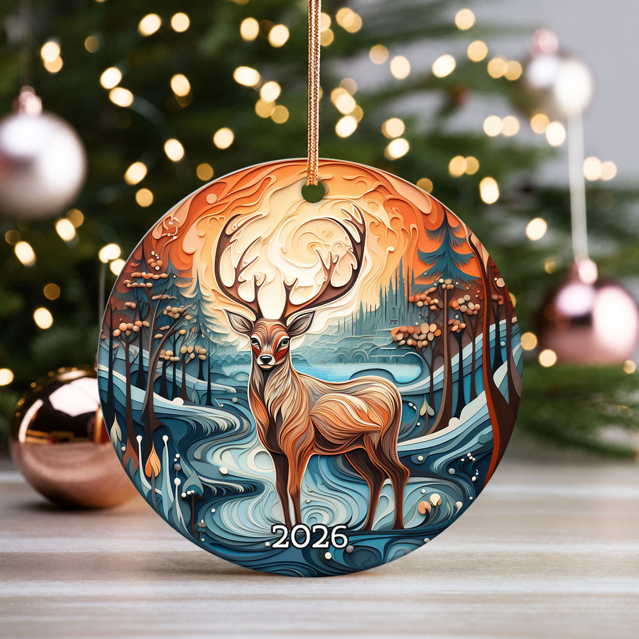 Paper Quilling Deer Ornament 2026, Christmas Ornament, Woodland Christmas Decor, Deer Christmas Gift, Holiday Keepsake, Nature Lover Gift