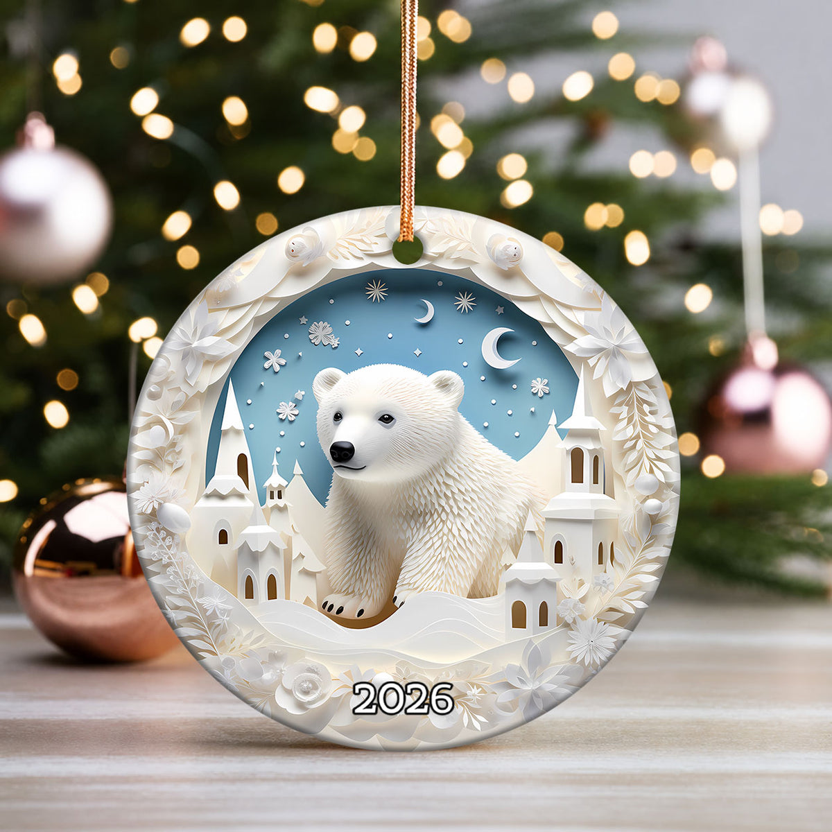 Cute Polar Bear Christmas Ornament, Arctic Winter Animal Decor, Christmas Tree Keepsake, Holiday Gift 2026, Seasonal Keepsake, Christmas Gift Idea