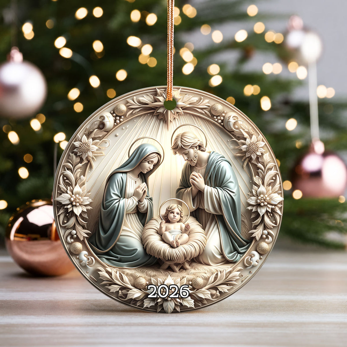 Nativity Scene Christmas Ornament 2026, Holy Family Ornament, Christian Christmas Decor, Religious Tree Ornament, Faith Christmas Gift