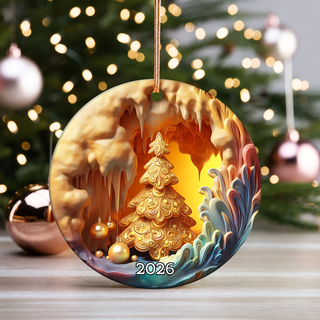 Elegant Xmas Tree Ornament, 2026 Christmas Decoration, Holiday Gift for Family, Holiday Ornament
