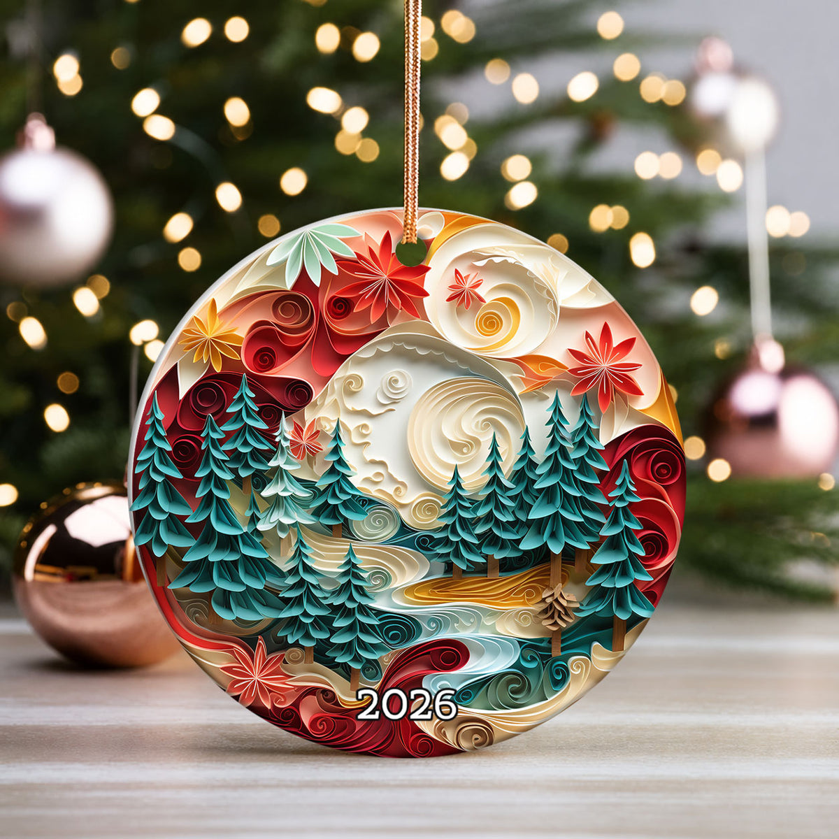 2026 Christmas Ornament, Winter Village Ornament, Christmas Keepsake Gift, Holiday Tree Decoration, Xmas Decor, Snowy Village