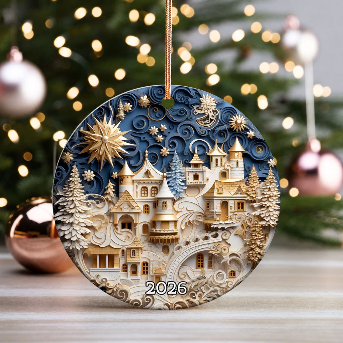 2026 Christmas Ornament, Scenic Christmas Village Ornament, Holiday Keepsake, Winter Landscape Decor, Xmas Gift