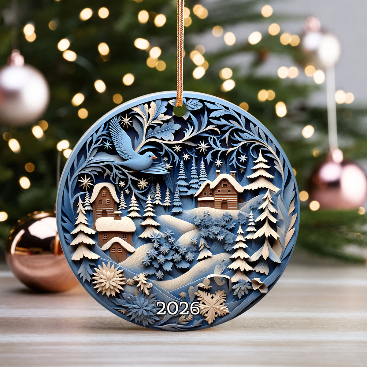 Christmas Ornament 2026, Charming Christmas Village Ornament, Holiday Gift, Winter Keepsake, Xmas Tree Decoration