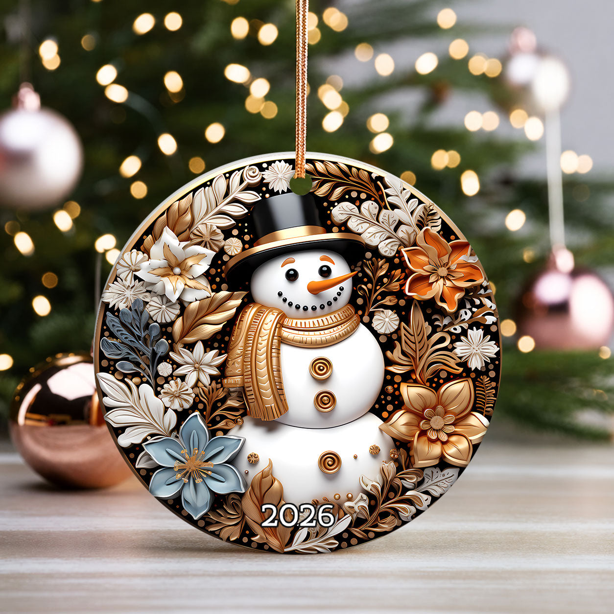 Winter Wonderland Snowman Ornament, Christmas Tree Keepsake, Holiday Decoration