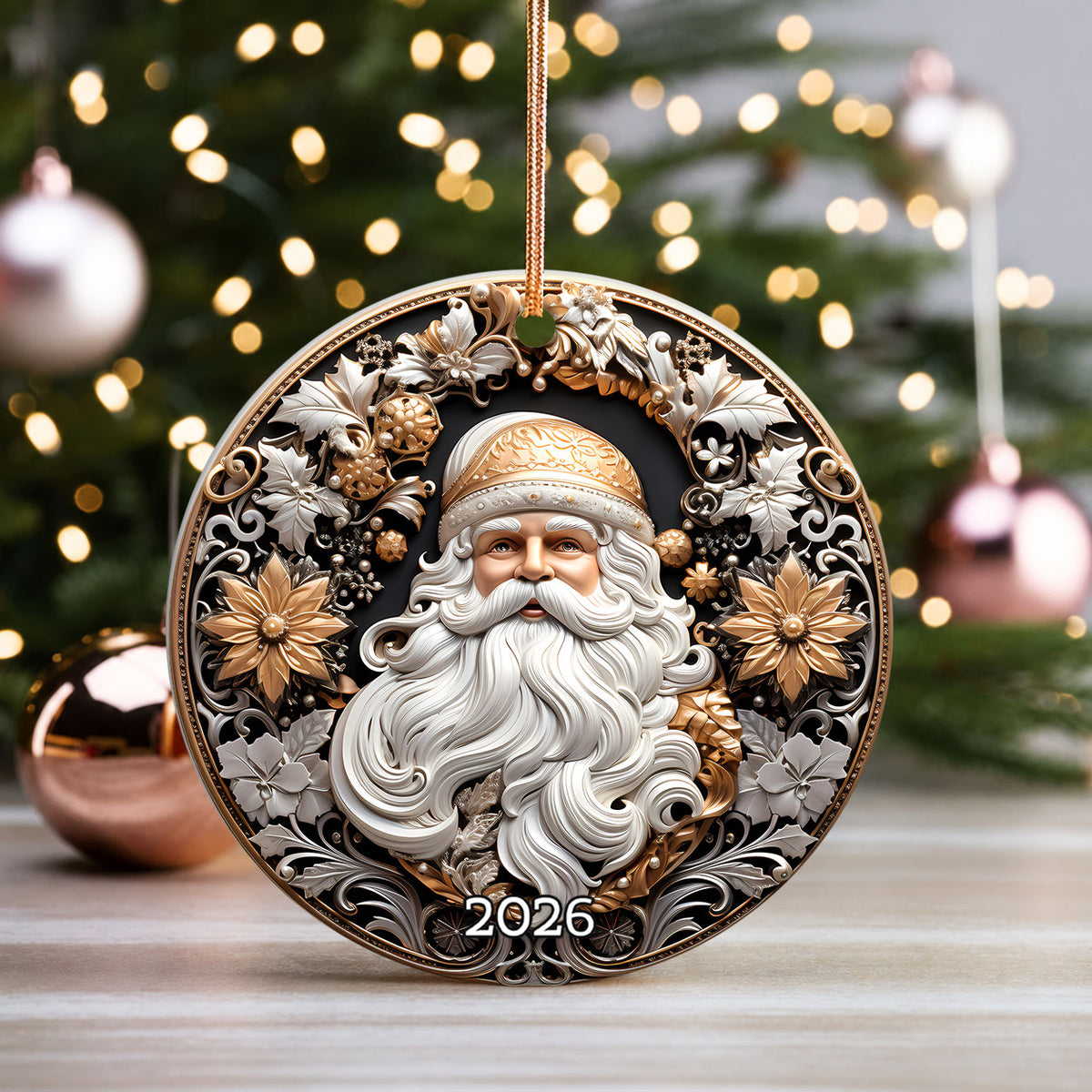 Santa Claus Christmas Ornament 2026, Vintage Santa Keepsake Ornament, Christmas Tree Decoration
