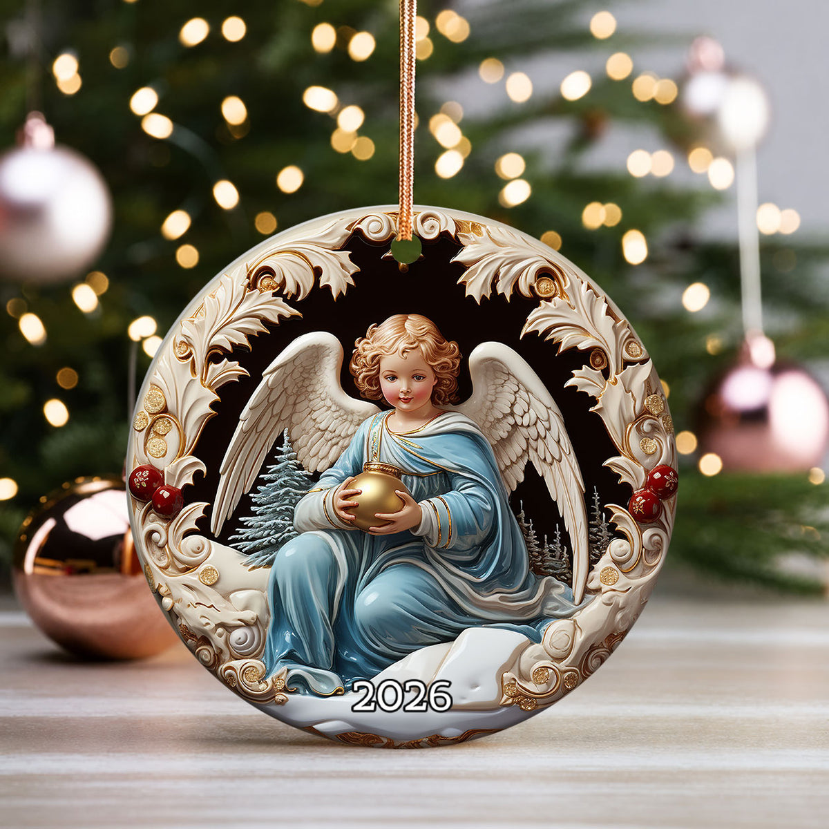 Religious Angel Keepsake Ornament, Christmas Angel Tree Ornament, Christian Christmas Decor 2026