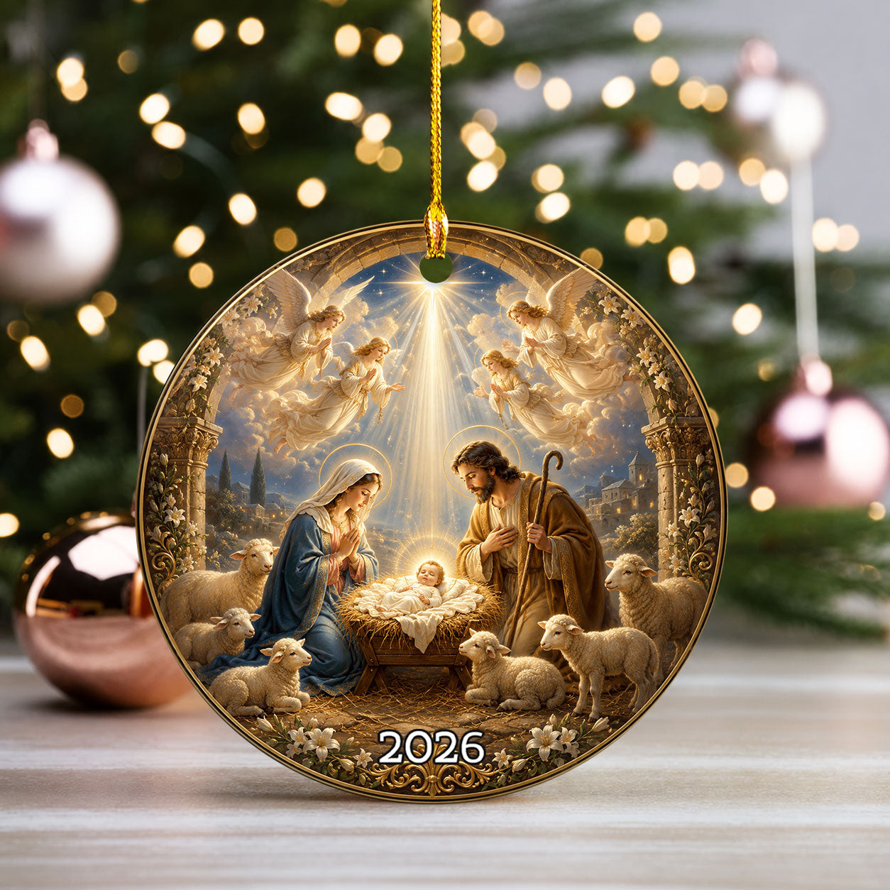 2026 Nativity Scene Christmas Ornament, Christian Christmas Decor, Holy Family Keepsake, Religious Tree Ornament Gift