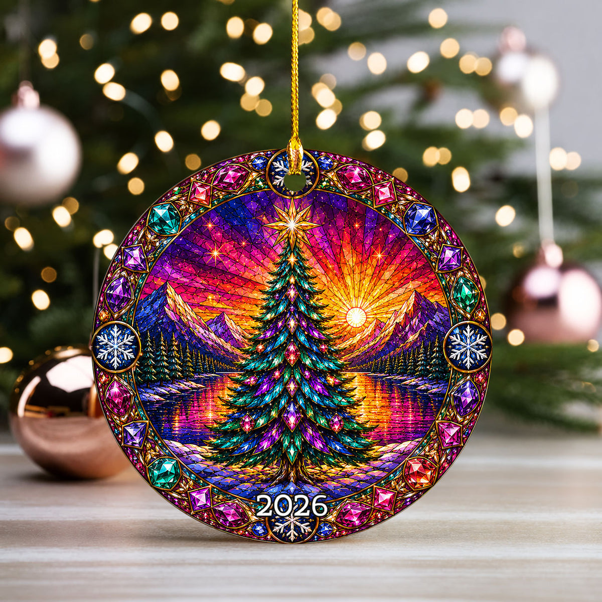 Christmas Tree Decor Ornament 2026, Aurora Winter Landscape, Holiday Christmas Decoration, Tree Keepsake Ornament