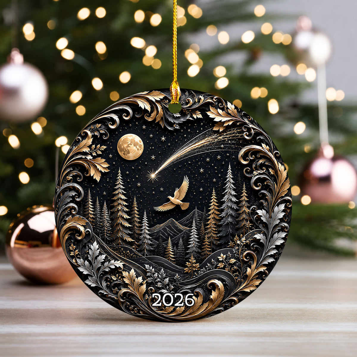 Christmas Dove Ornament 2026, Peace Dove Christmas Ornament, Nativity Star Ornament, Winter Forest Decor