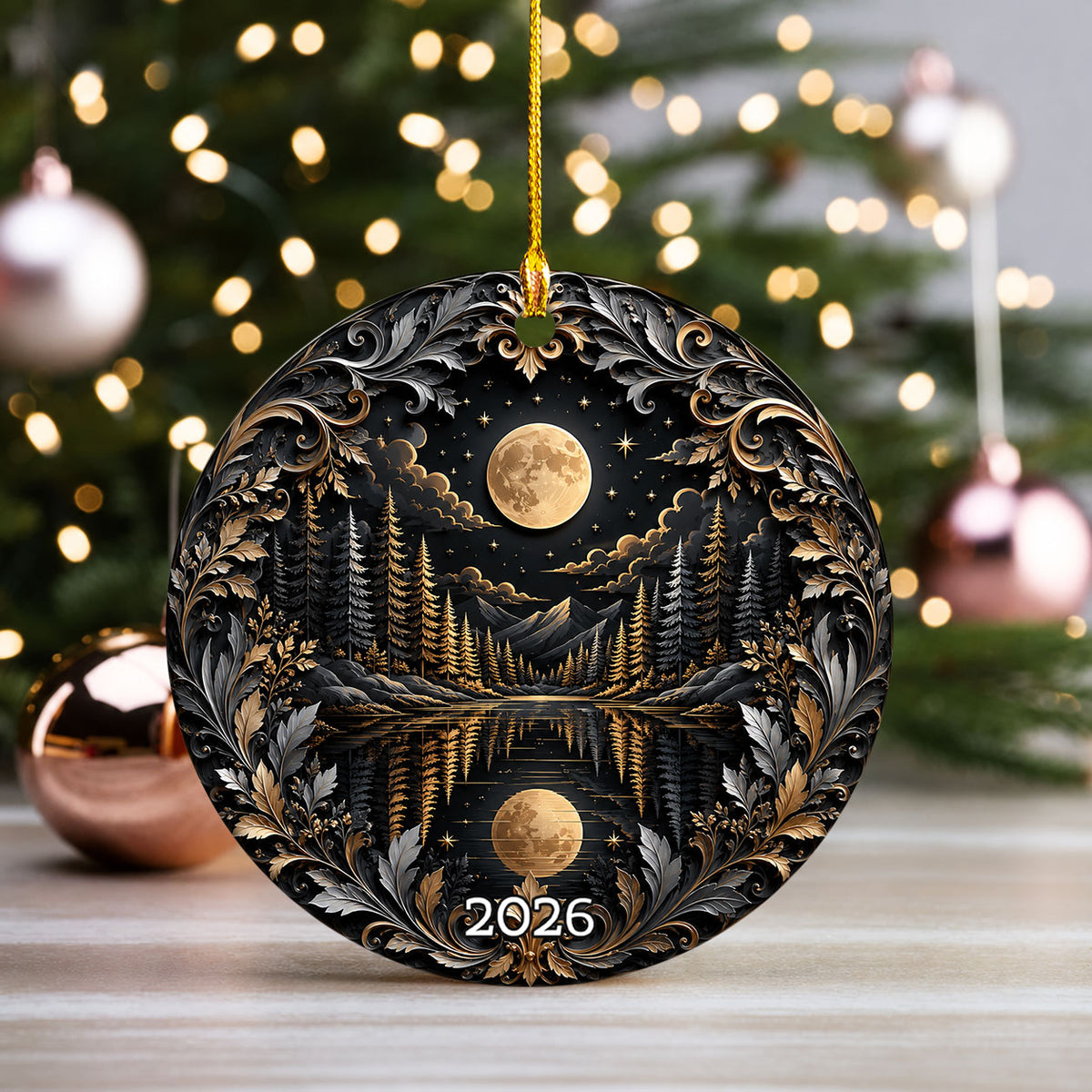 Christmas Ornament 2026, Moon Ornament, Winter Christmas Tree Decoration, Holiday Keepsake, Christian Christmas Gift Idea