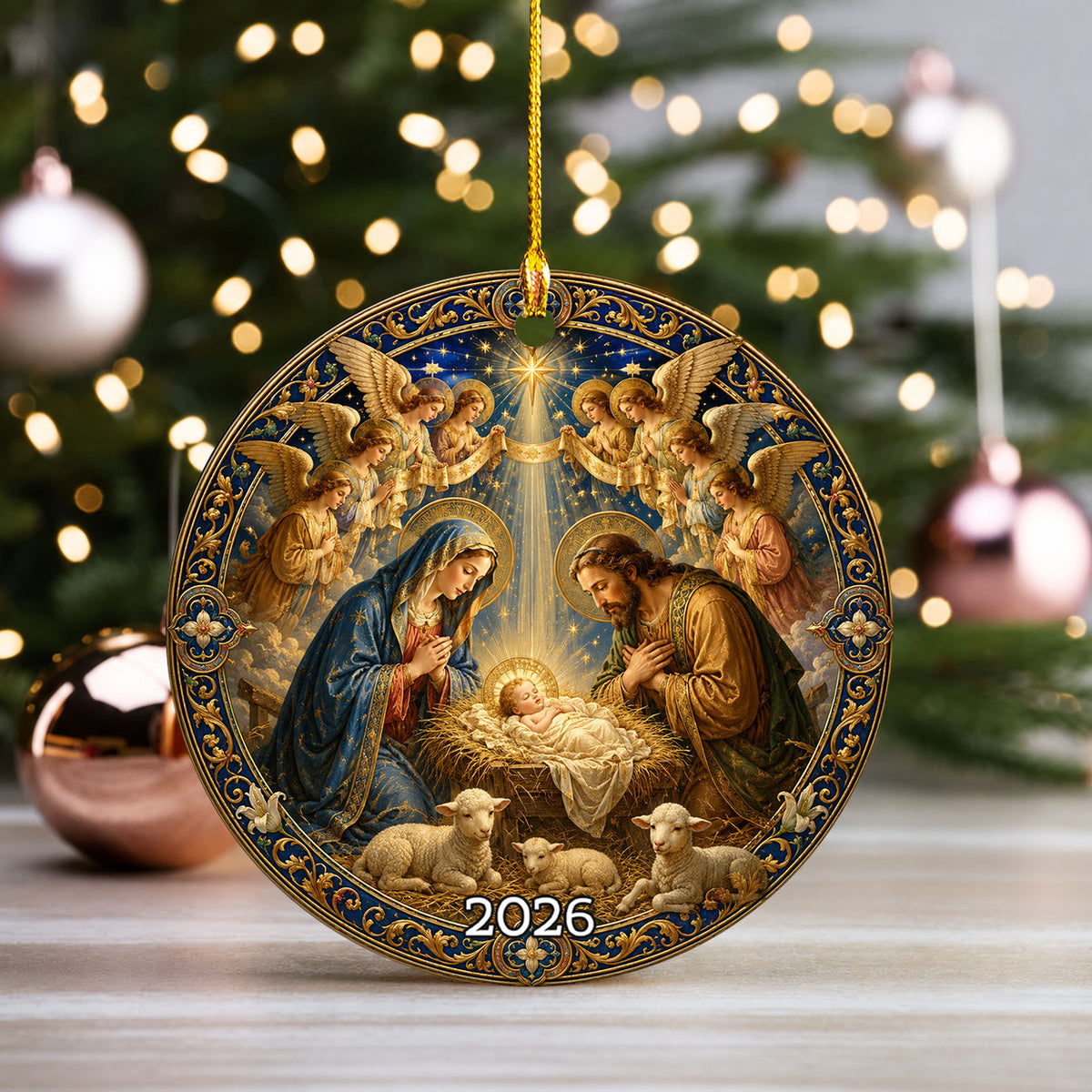 Holy Family Nativity Ornament 2026, Baby Jesus Christmas Ornament, Christian Christmas Tree Decor, Religious Holiday Keepsake Gift for Family
