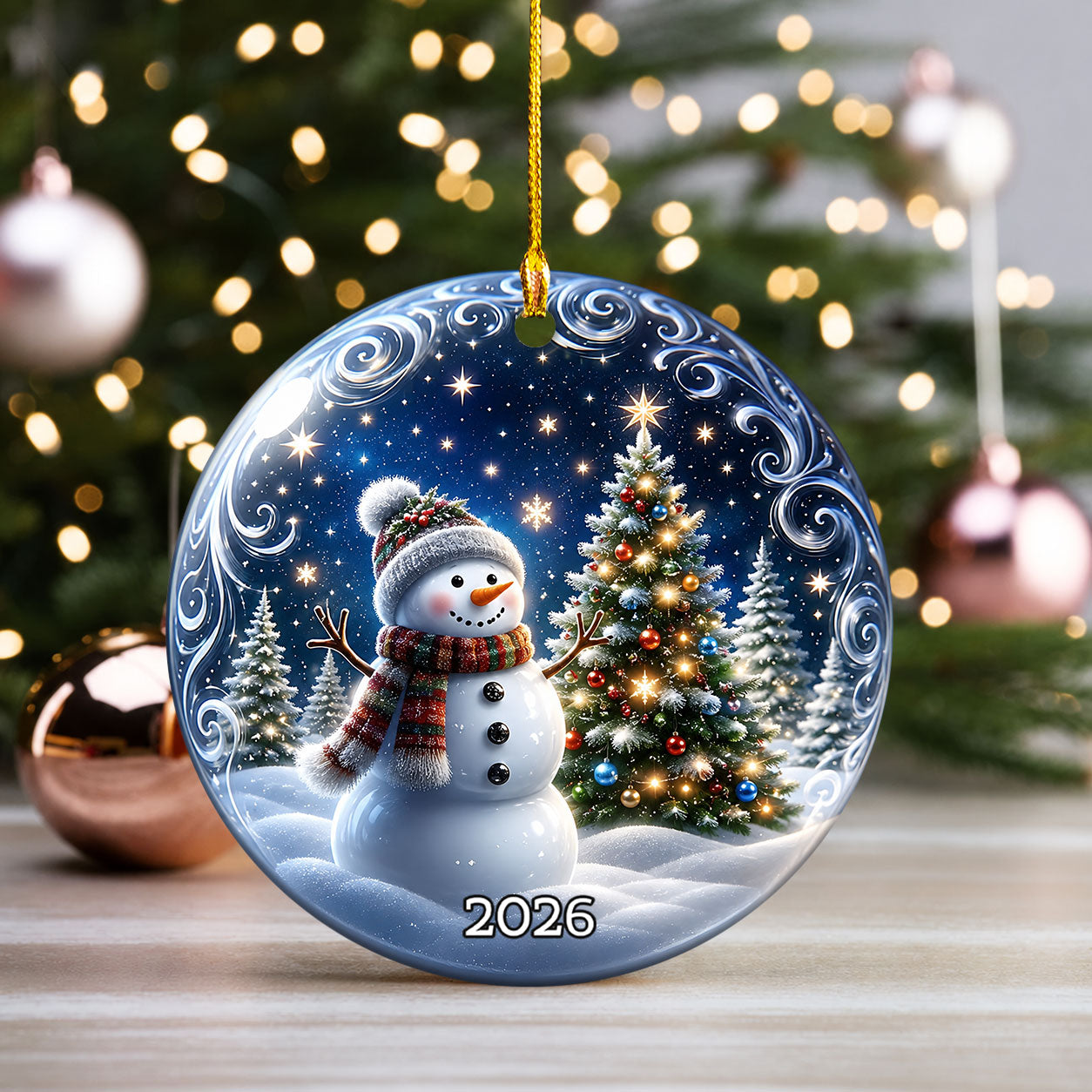 Blue Snowman Christmas Ornament 2026, Holiday Tree Decoration, Christmas Keepsake Ornament