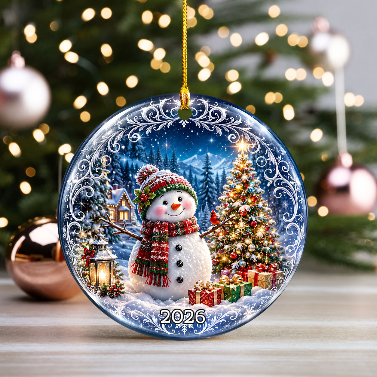 Snowman Holiday Ornament 2026, Christmas Tree Ornament, Winter Christmas Decoration, Keepsake Gift for Family