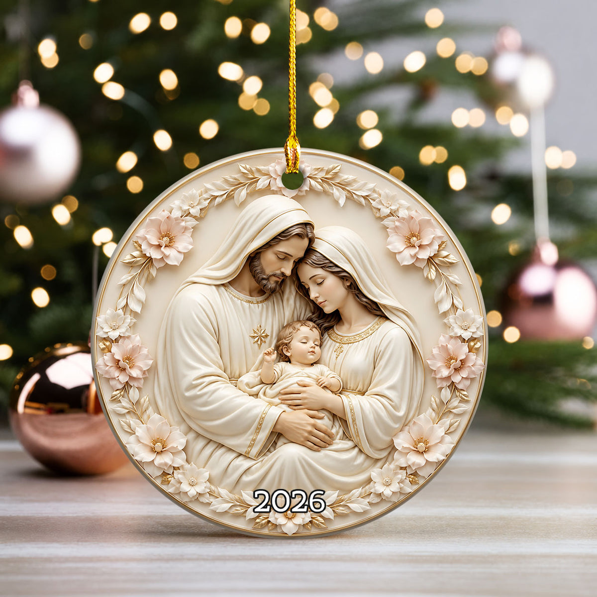 Baby Jesus Christmas Ornament 2026, Holy Family Nativity Scene Ornament, Religious Christmas Tree Decoration