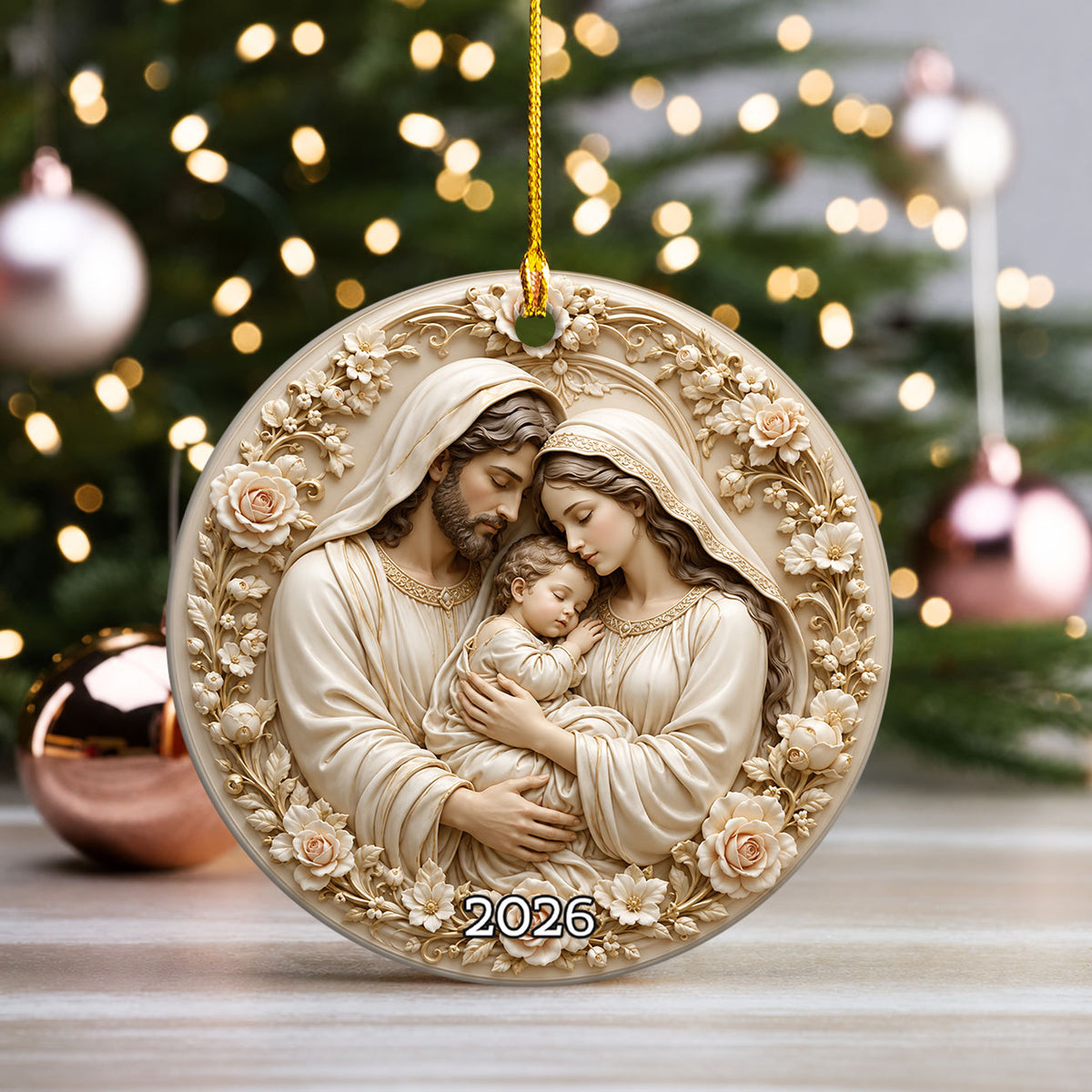 Religious Holiday Ornament 2026, Holy Family Baby Jesus Christmas Ornament, Nativity Tree Decoration