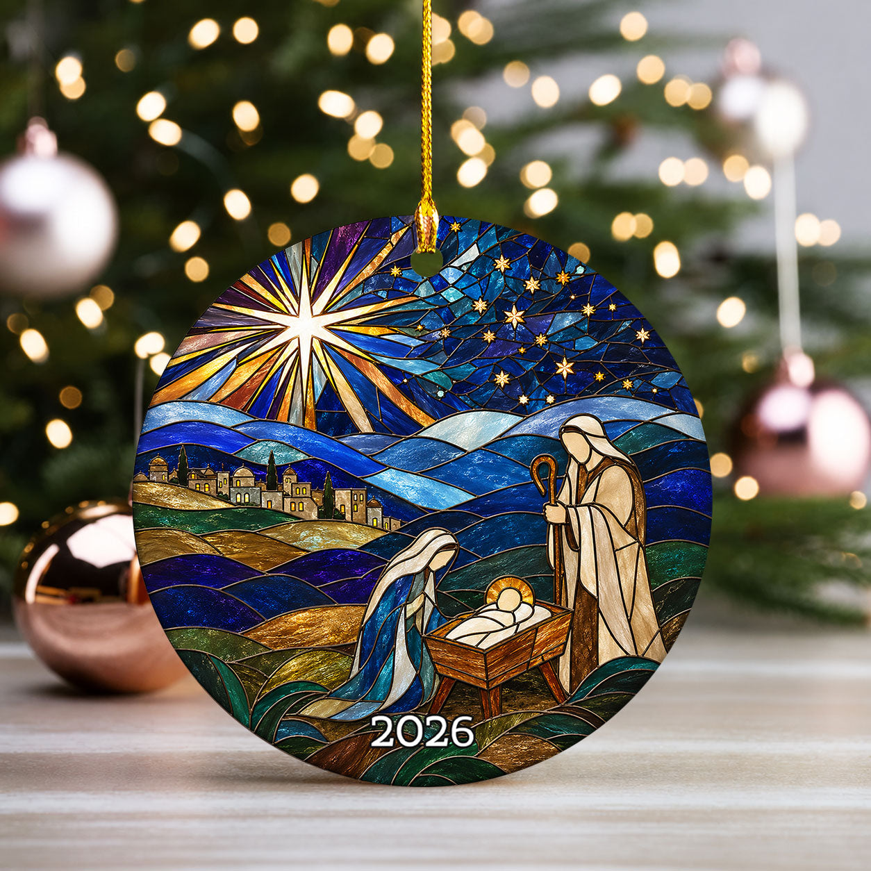 Religious Tree Ornament 2026, Holy Family Christmas Ornament, Christian Keepsake Gift, Nativity Christmas Decor