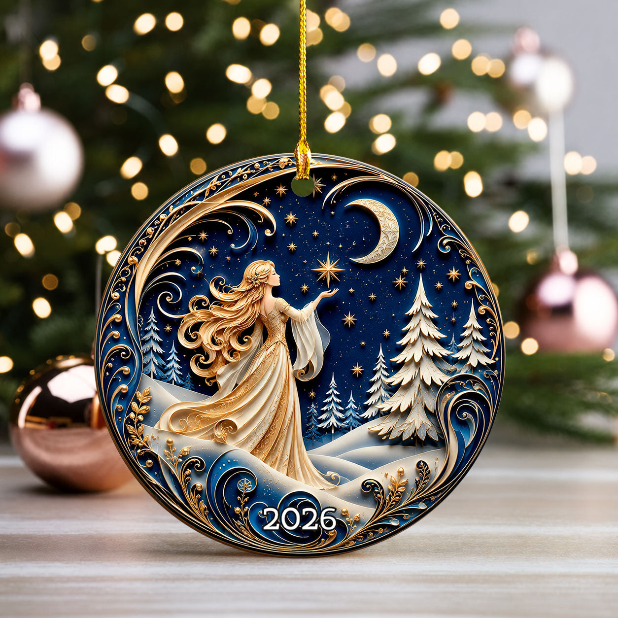 Angel Christmas Tree Ornament 2026, Religious Holiday Ornament, Ceramic Christmas Decoration, Christian Home Decor