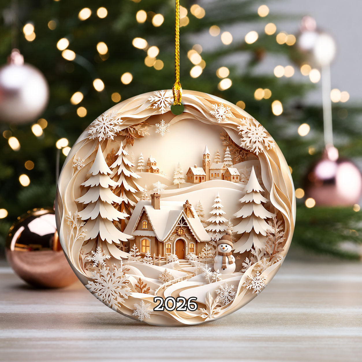 Snowman Holiday Ornament 2026, Winter Village Christmas Tree Ornament, Christmas Decoration
