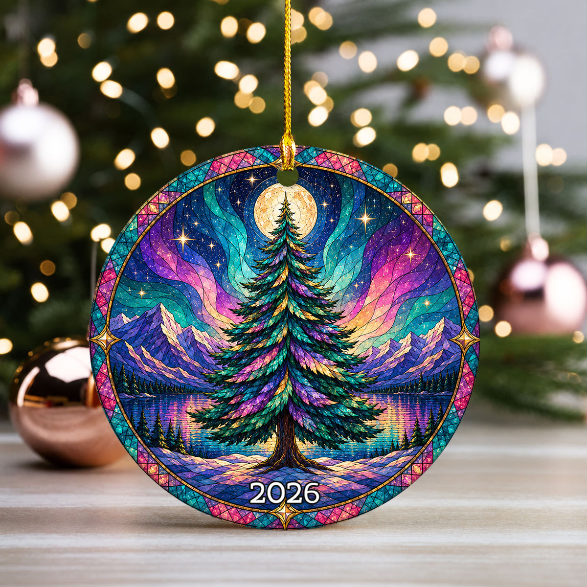 Winter Christmas Ornament 2026, Aurora Northern Lights Ornament, Christmas Tree Decoration