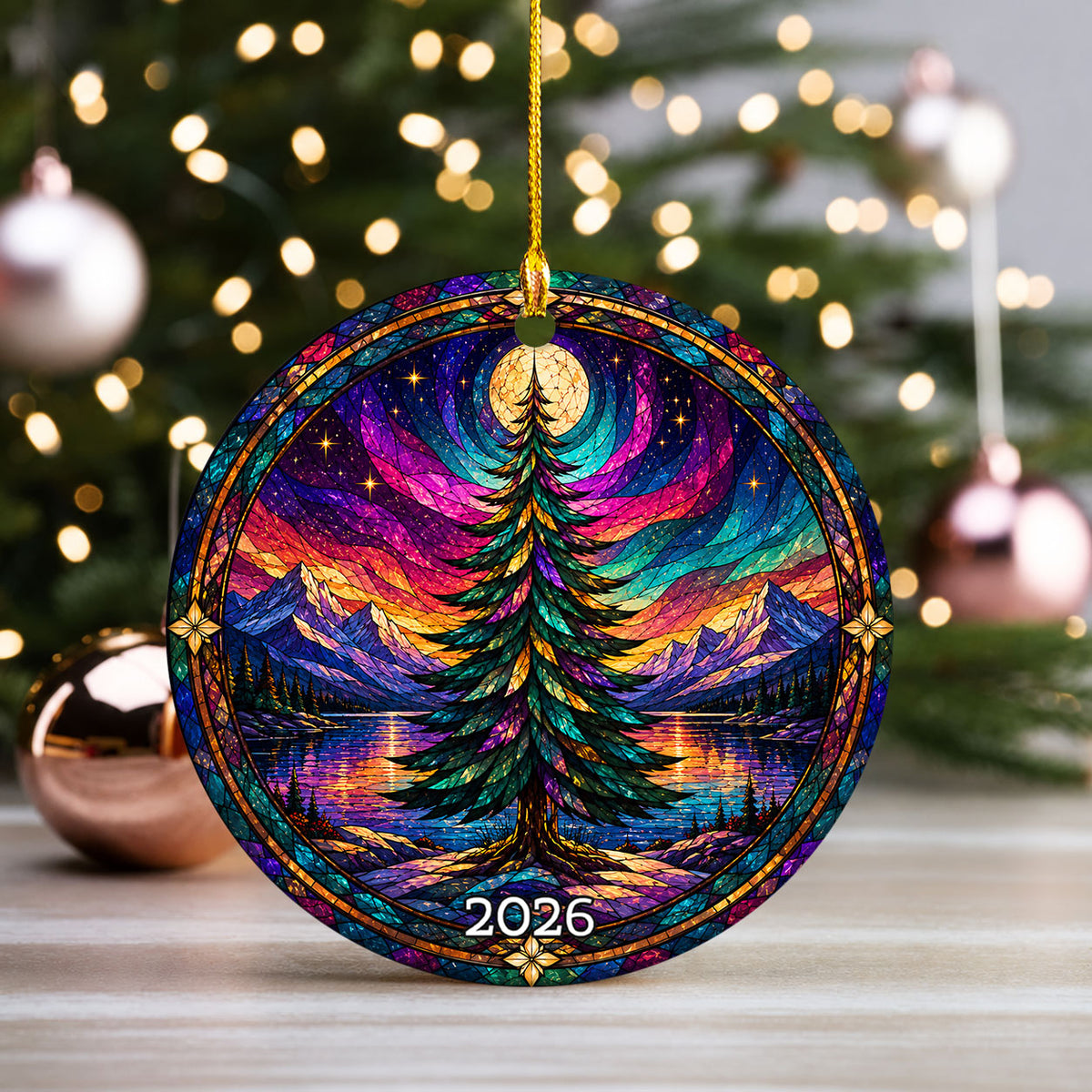 Northern Lights Holiday Ornament 2026, Christmas Tree Ornament, Aurora Landscape Decoration