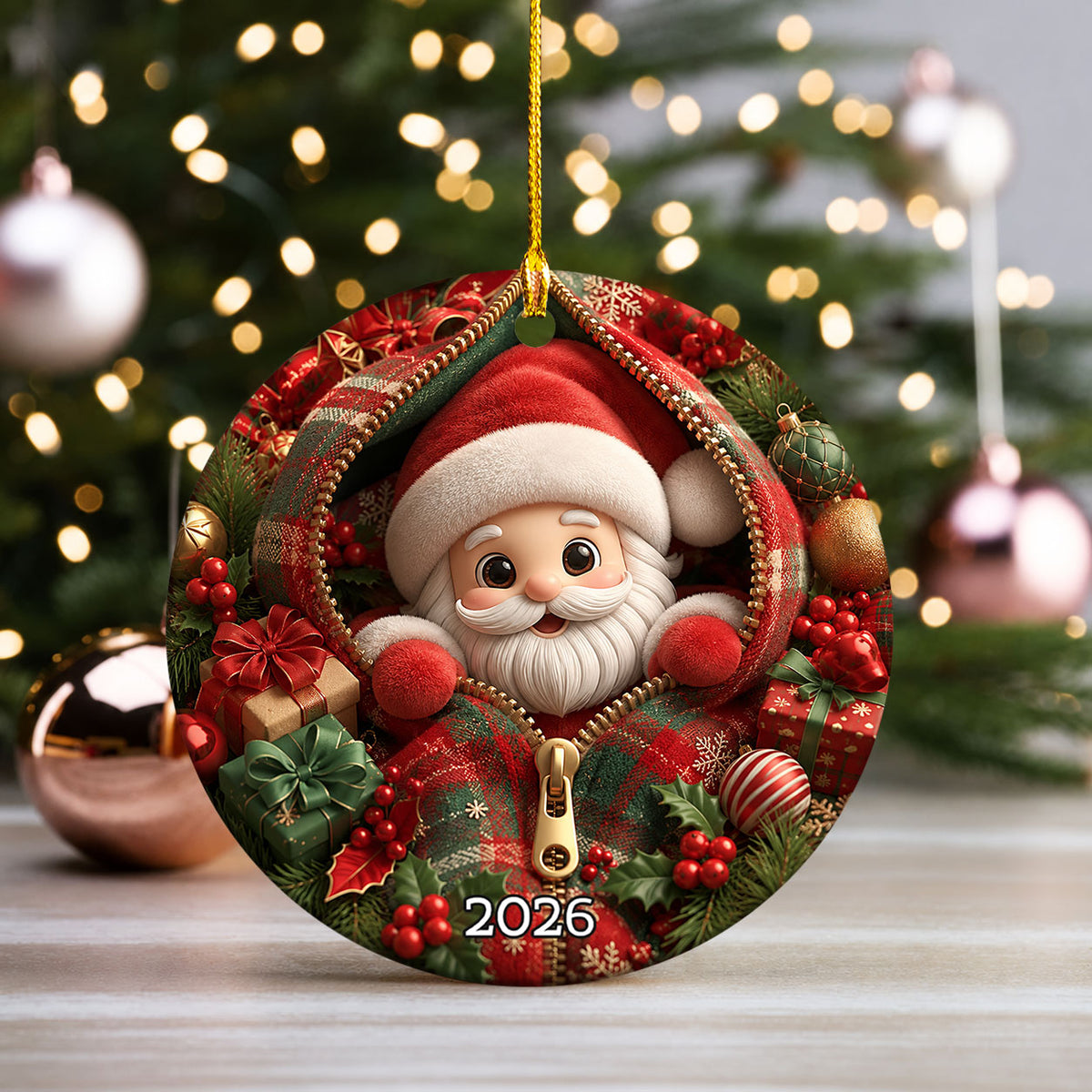 Santa Claus Holiday Ornament 2026, Christmas Tree Decor, Cute Santa Christmas Decoration, Xmas Keepsake