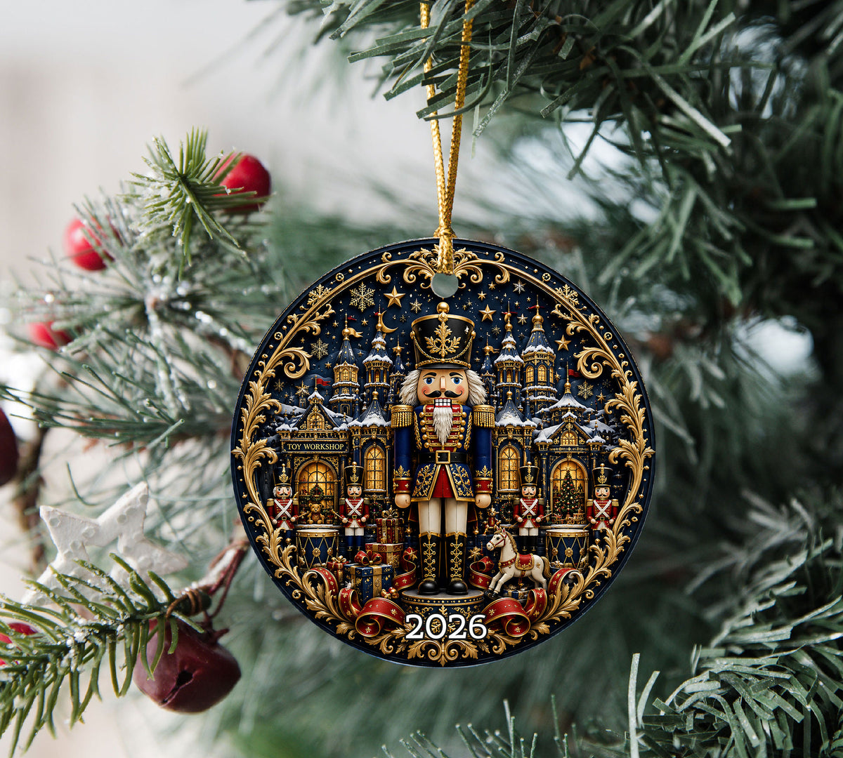 Nutcracker Christmas Ornament 2026, Nutcracker Soldier Christmas Tree Ornament, Ceramic Holiday Ornament