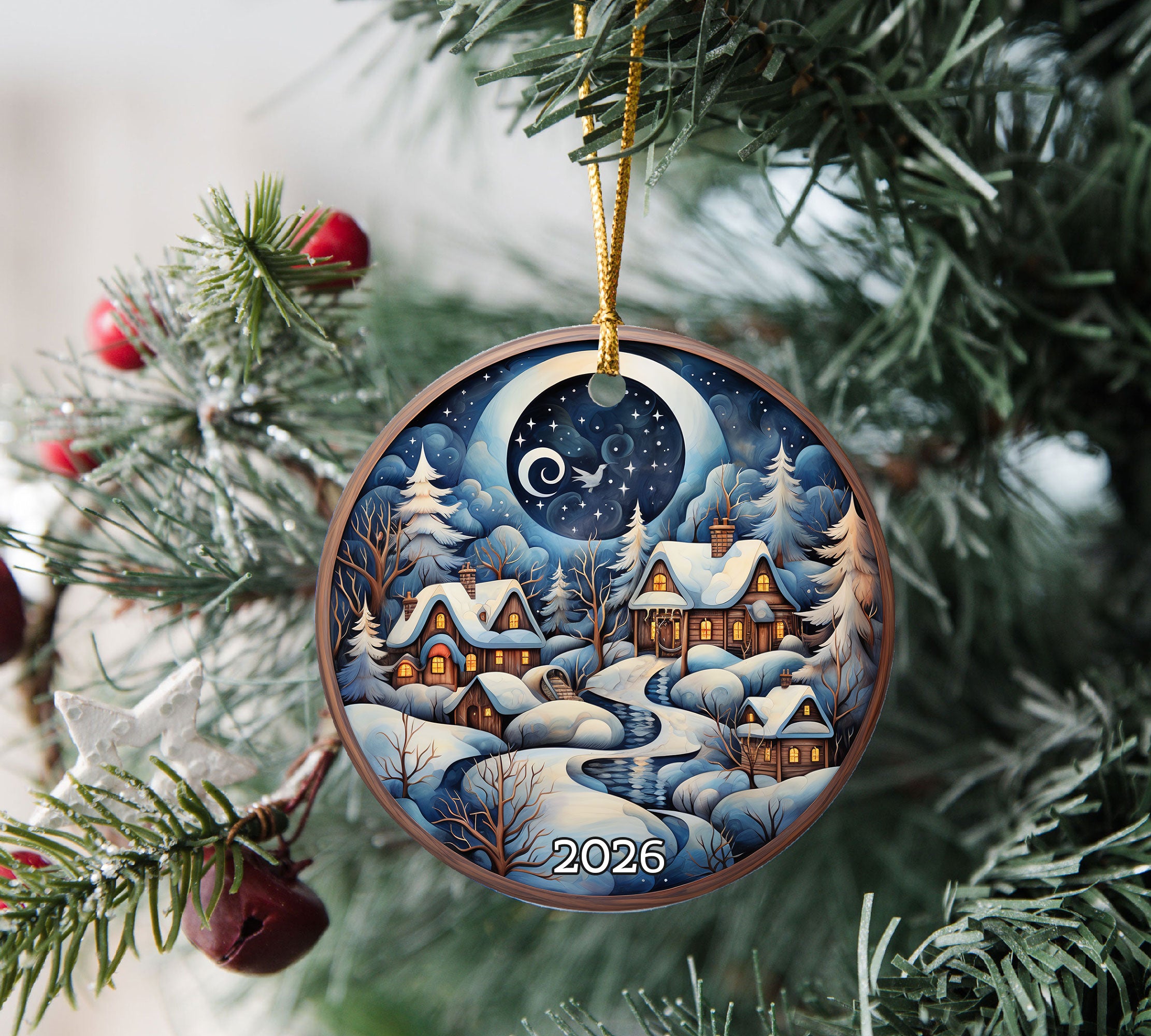 Magical Christmas Night Ornament 2026, Holiday Decor, Winter Decoration, Christmas Keepsake, Seasonal Ornament, Christmas Gift