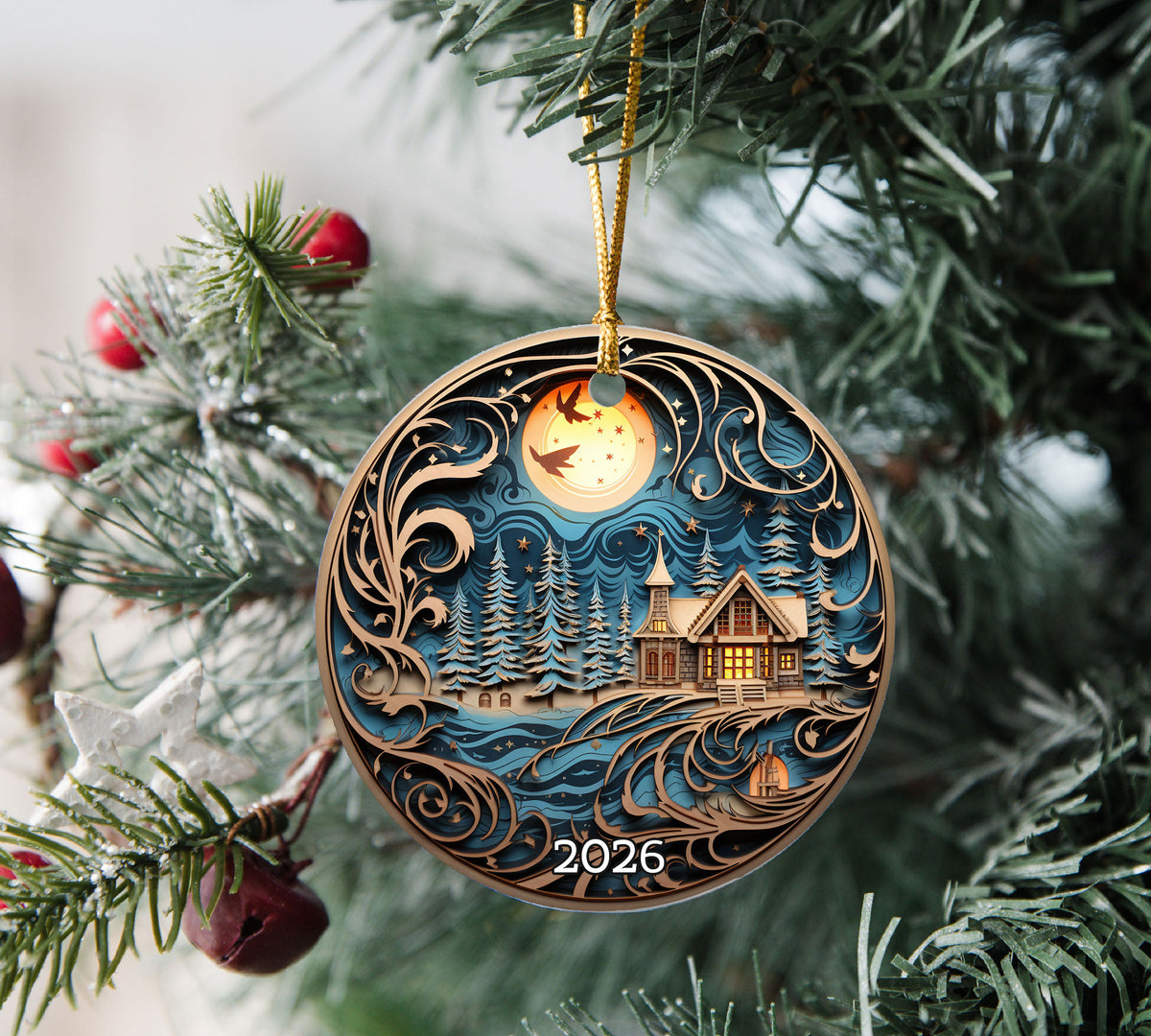 Holiday Keepsake Ornament 2026, Christmas Decoration, Winter Home Decor, Christmas Tree Ornament, Seasonal Gift