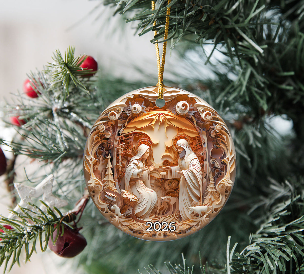 Nativity Ornament, Christmas Family Gift, Christmas Ornaments, Family Reunion, Housewarming Gift, Christian Gift