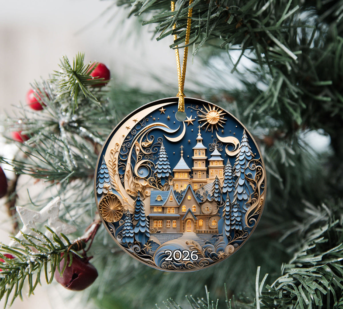 Christmas Ornament, Charming Christmas Village Ornament, Holiday Gift, Winter Keepsake, Xmas Tree Decoration
