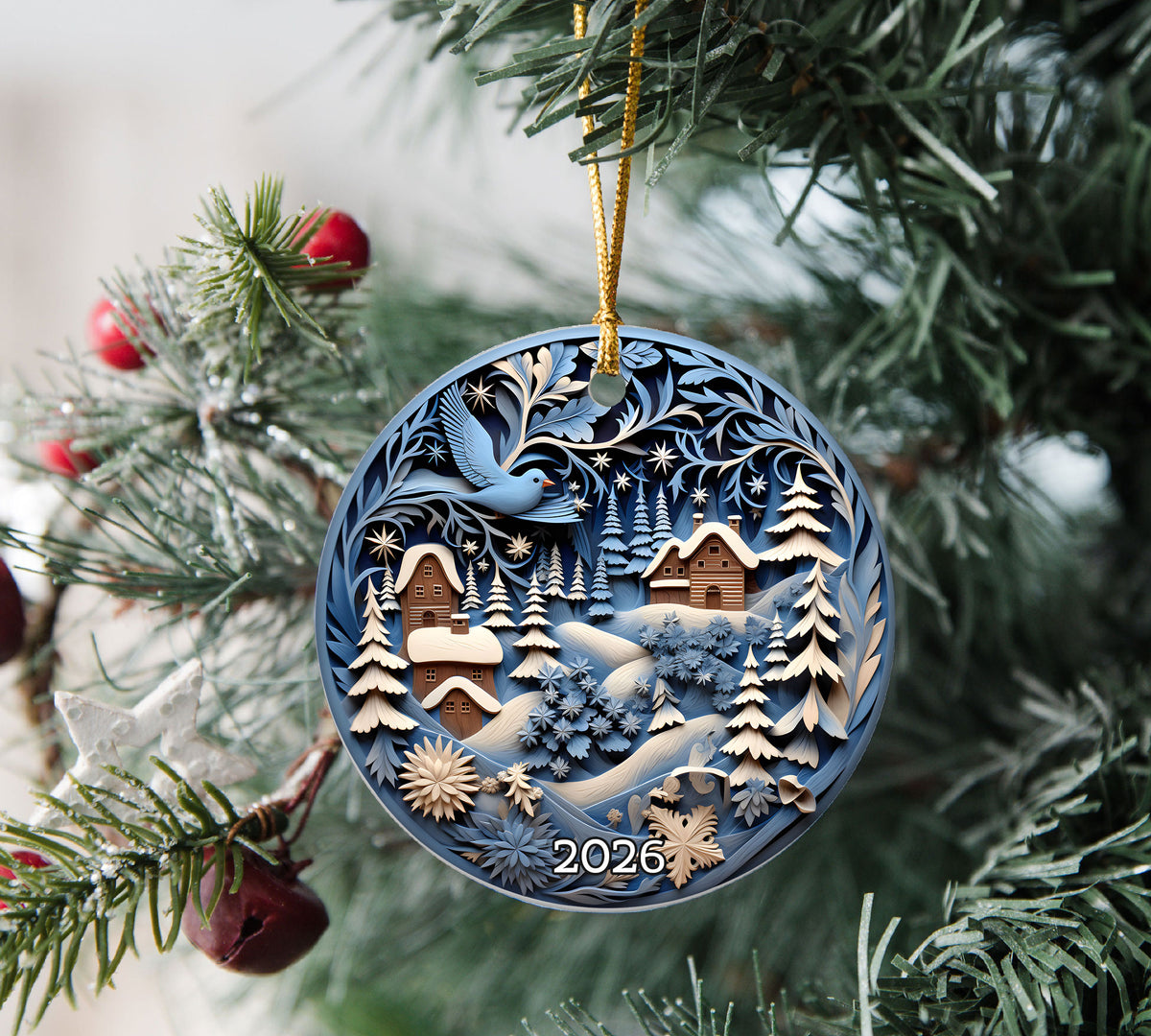 Christmas Ornament 2026, Charming Christmas Village Ornament, Holiday Gift, Winter Keepsake, Xmas Tree Decoration