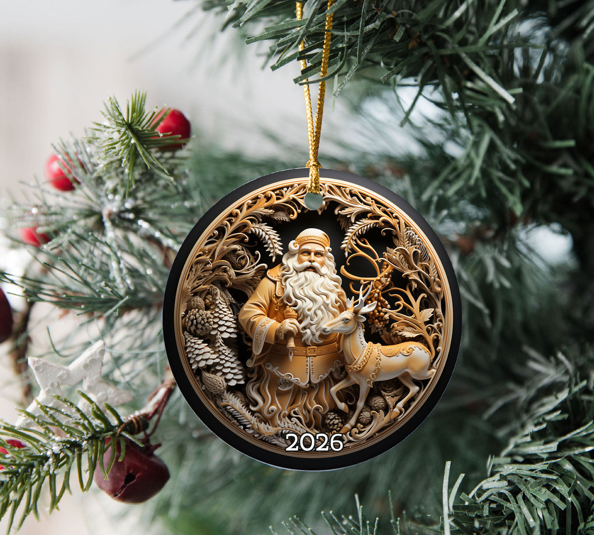 Old World Santa Ornament, Vintage Christmas Decor, Santa Claus Tree Ornament, Holiday Keepsake, Christmas Gift