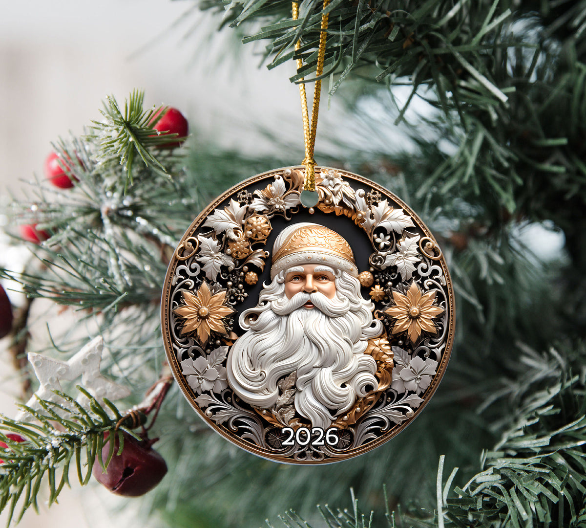 Santa Claus Christmas Ornament 2026, Vintage Santa Keepsake Ornament, Christmas Tree Decoration
