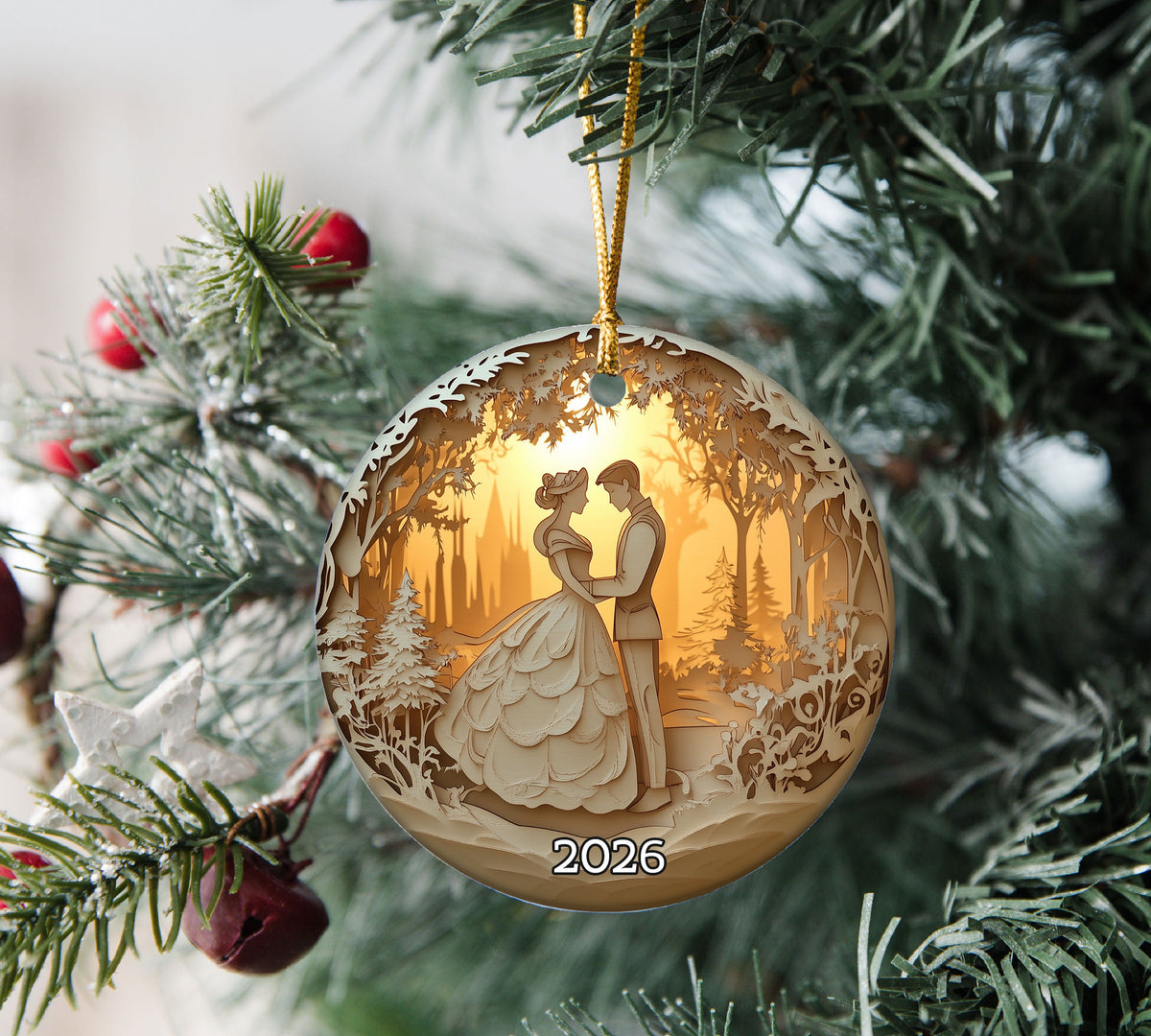 Wedding Couple Ornament 2026, Romantic Christmas Ornament, Newlywed Keepsake, Christmas Gift for Couples