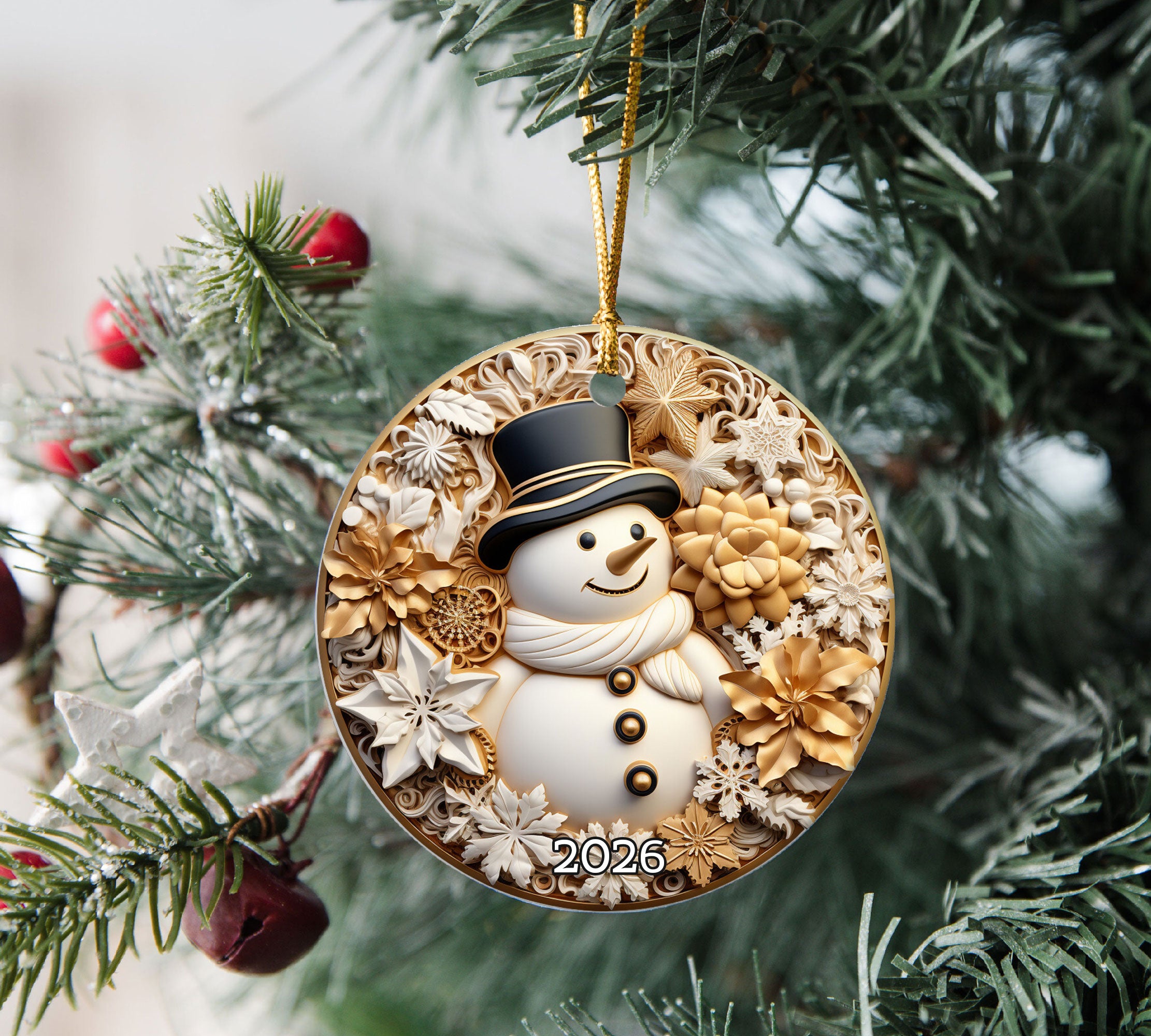 Snowman Holiday Ornament 2026, Christmas Tree Keepsake, Winter Christmas Decoration