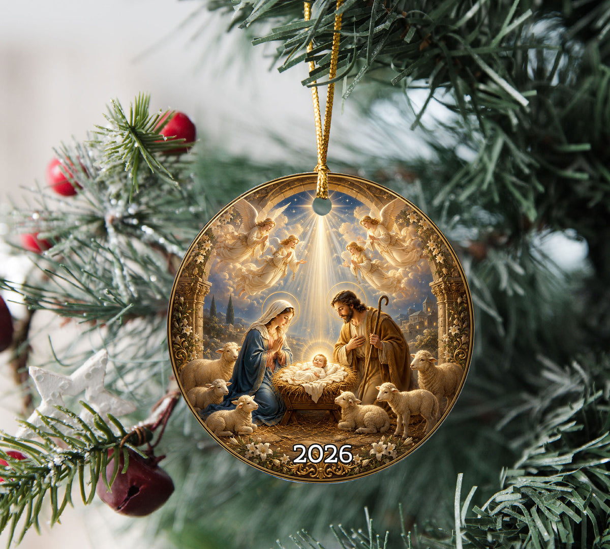 2026 Nativity Scene Christmas Ornament, Christian Christmas Decor, Holy Family Keepsake, Religious Tree Ornament Gift
