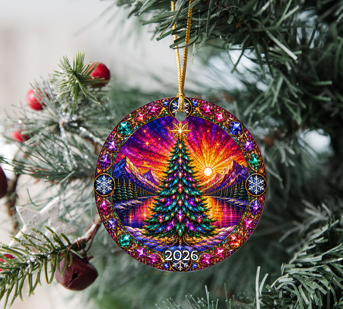 Christmas Tree Decor Ornament 2026, Aurora Winter Landscape, Holiday Christmas Decoration, Tree Keepsake Ornament