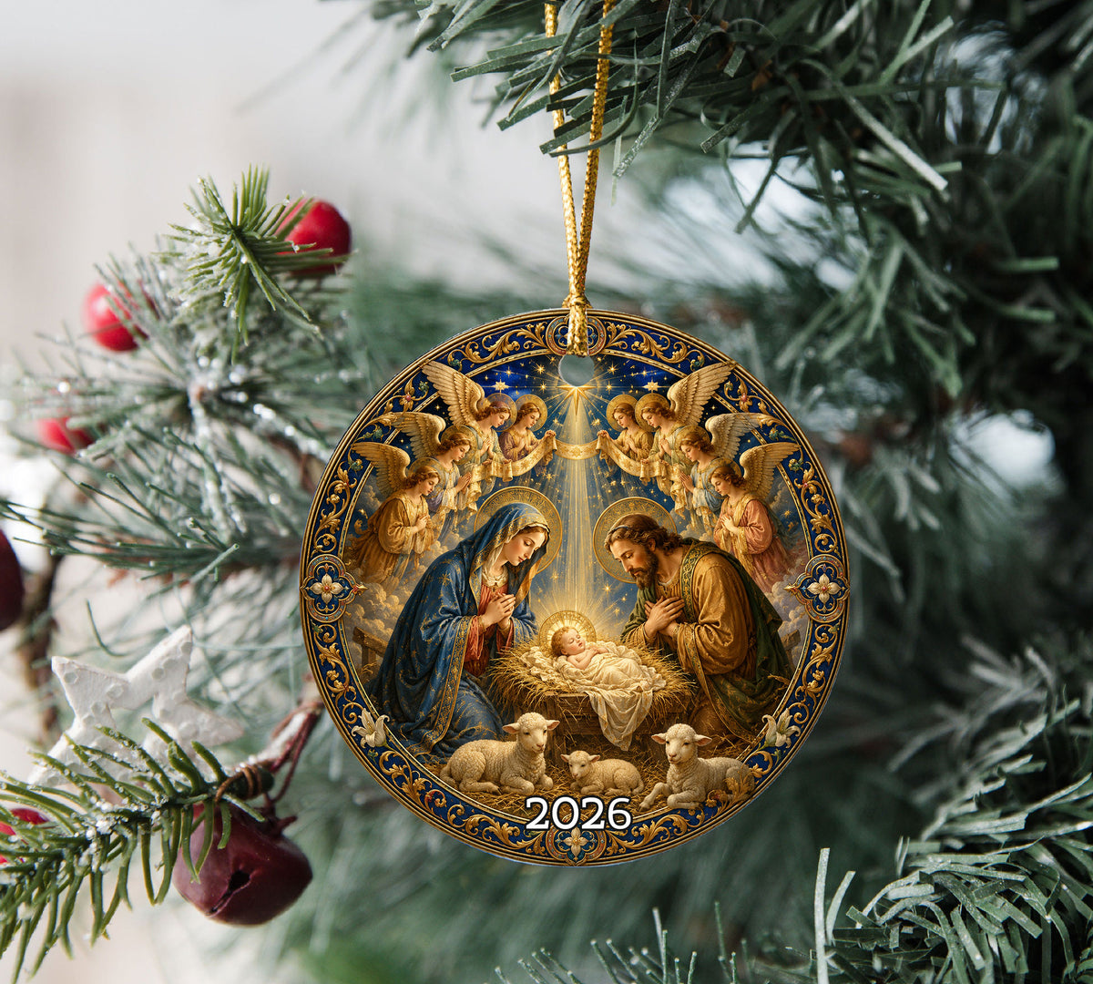 Holy Family Nativity Ornament 2026, Baby Jesus Christmas Ornament, Christian Christmas Tree Decor, Religious Holiday Keepsake Gift for Family