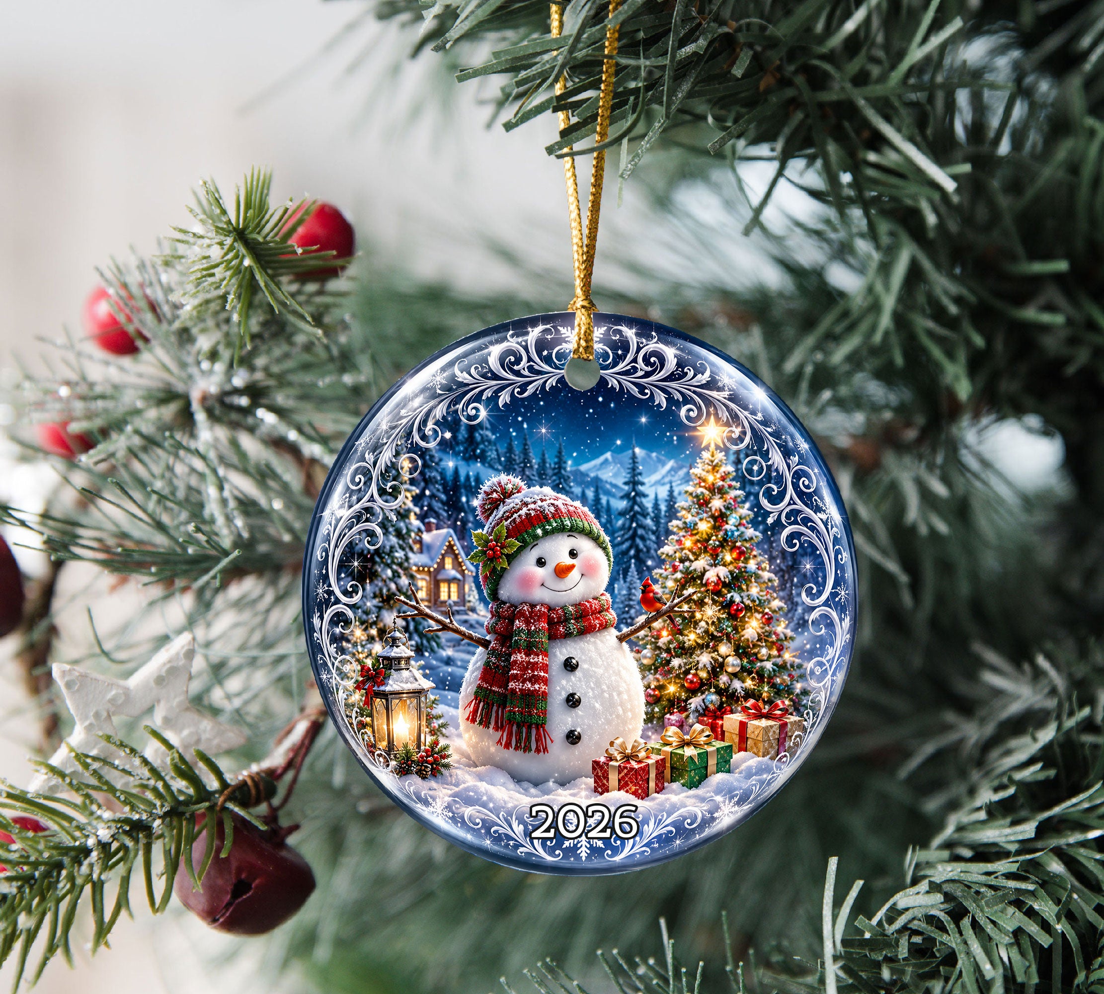 Snowman Holiday Ornament 2026, Christmas Tree Ornament, Winter Christmas Decoration, Keepsake Gift for Family