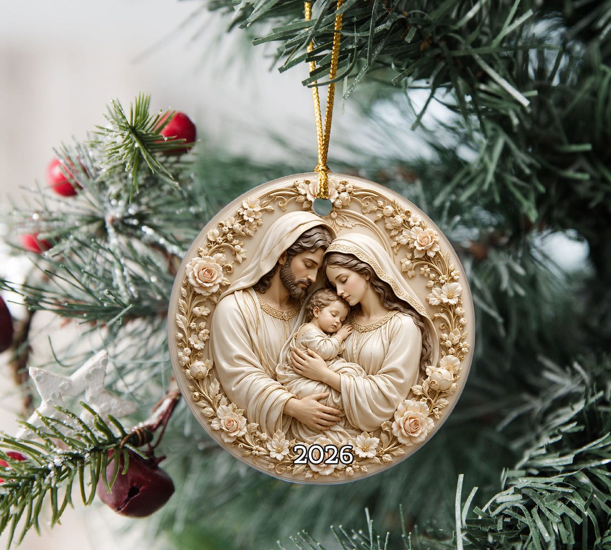 Religious Holiday Ornament 2026, Holy Family Baby Jesus Christmas Ornament, Nativity Tree Decoration