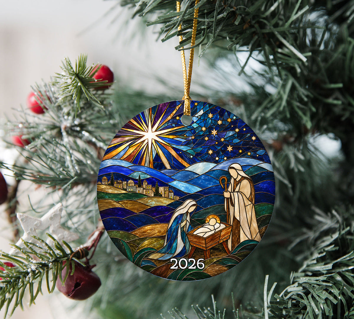 Religious Tree Ornament 2026, Holy Family Christmas Ornament, Christian Keepsake Gift, Nativity Christmas Decor