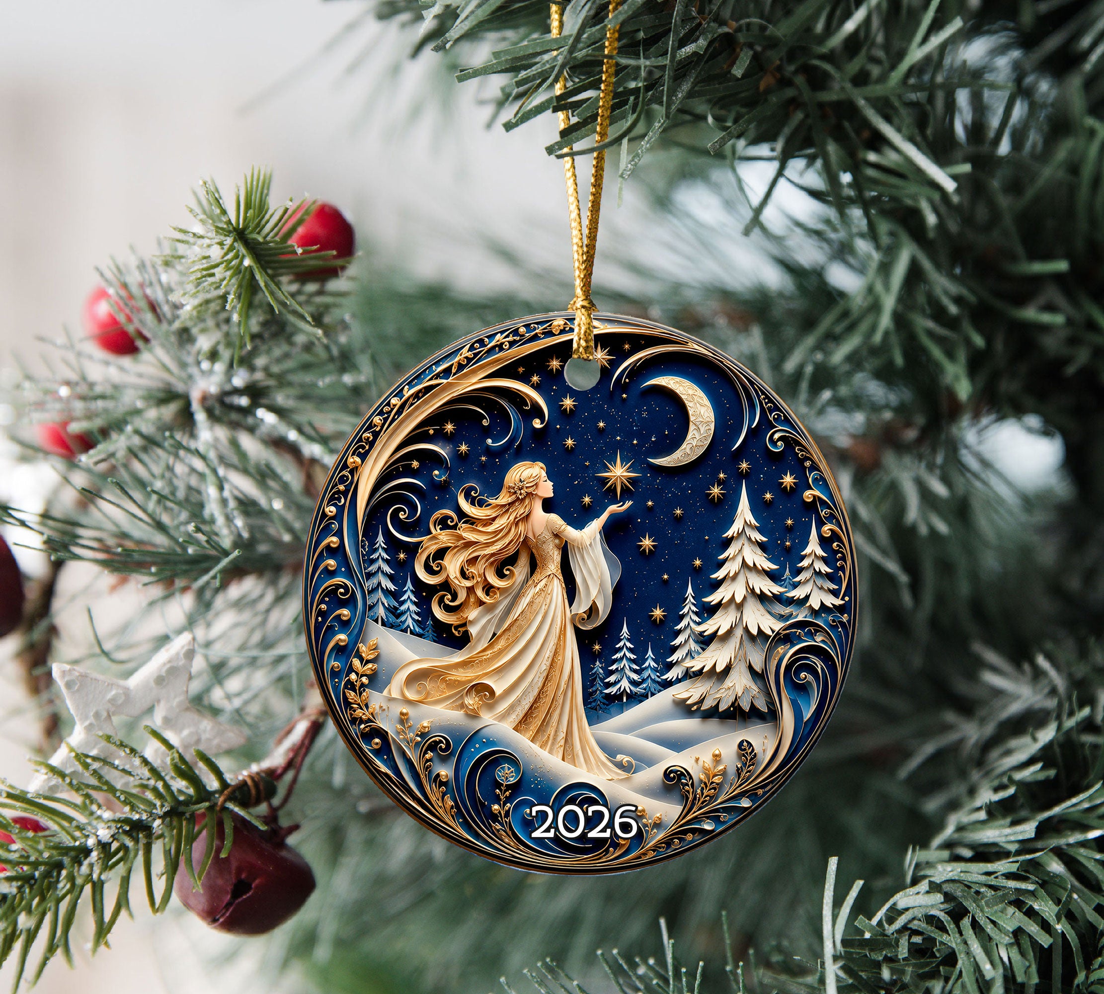 Angel Christmas Tree Ornament 2026, Religious Holiday Ornament, Ceramic Christmas Decoration, Christian Home Decor