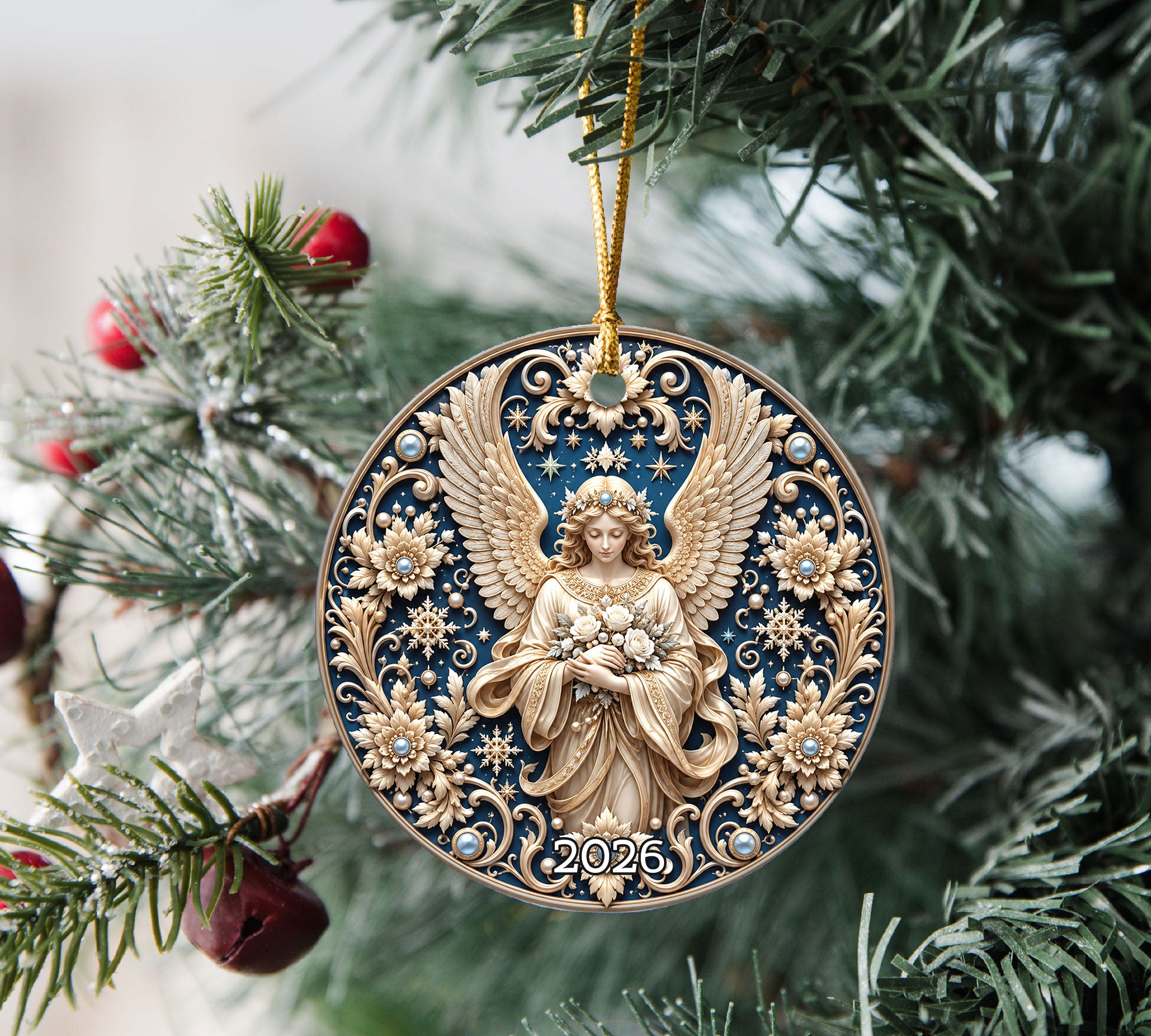 Angel Christmas Ornament 2026, Guardian Angel Ornament, Religious Christmas Ornament
