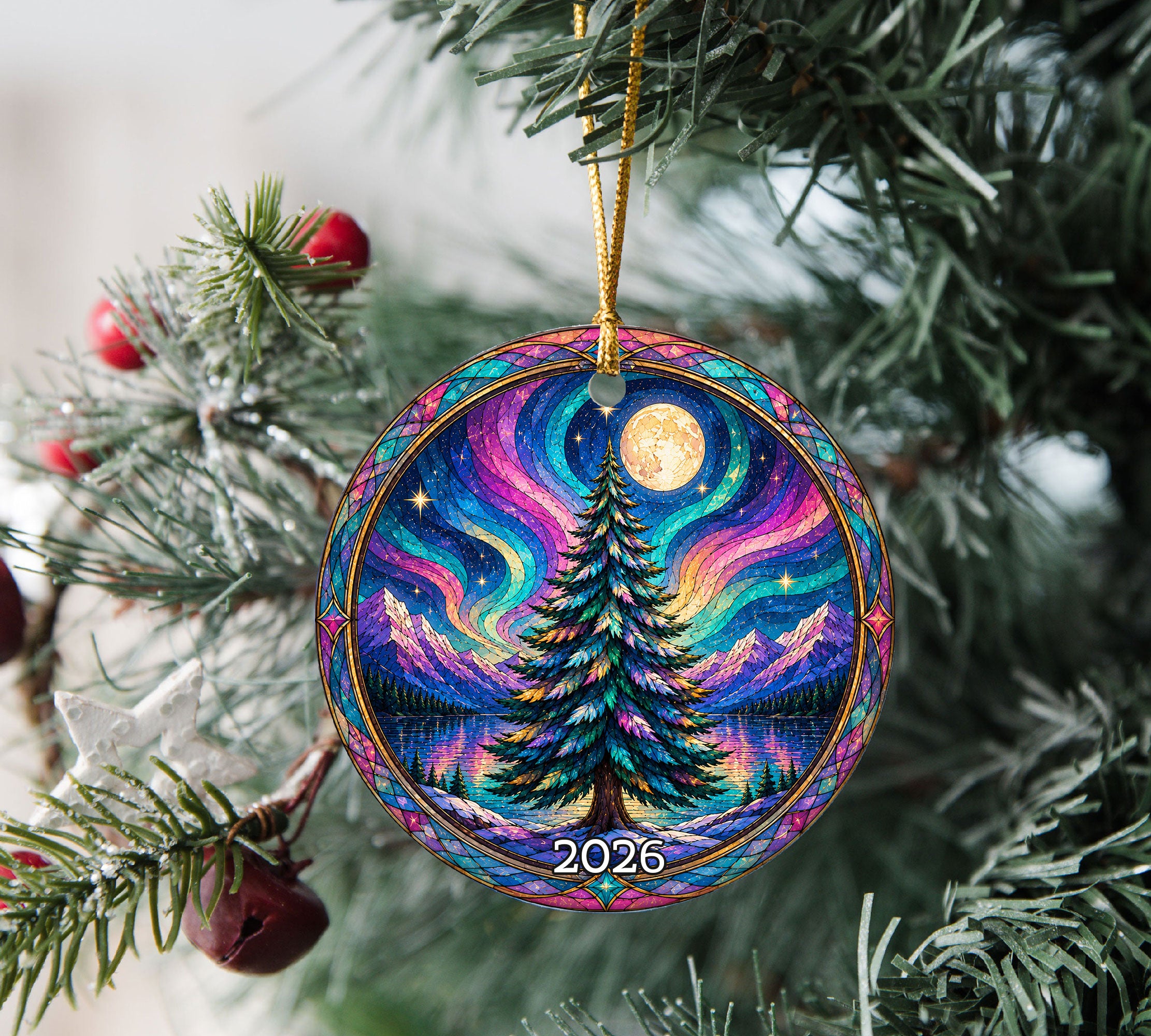 Northern Lights Tree Ornament 2026, Christmas Tree Decoration, Aurora Winter Keepsake Ornament, Holiday Gift